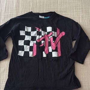 MTV Kids Black and Pink Graphic Tee